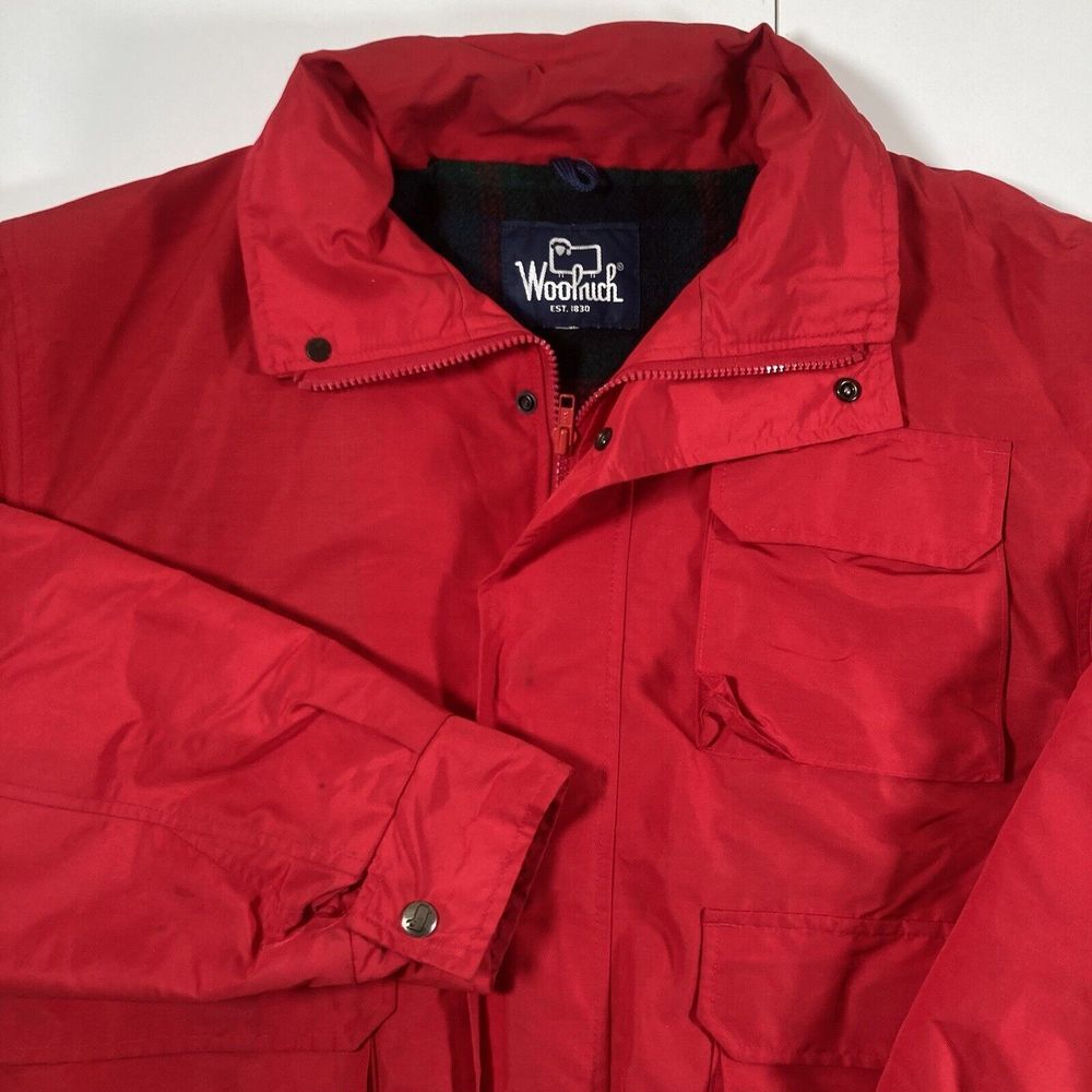 Vintage Woolrich Jacket Large Red Mackinaw Hunting 60s 70s Cruiser Flannel Lined